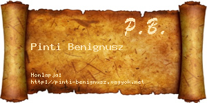 Pinti Benignusz névjegykártya